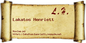 Lakatos Henriett névjegykártya